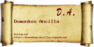Domonkos Ancilla névjegykártya